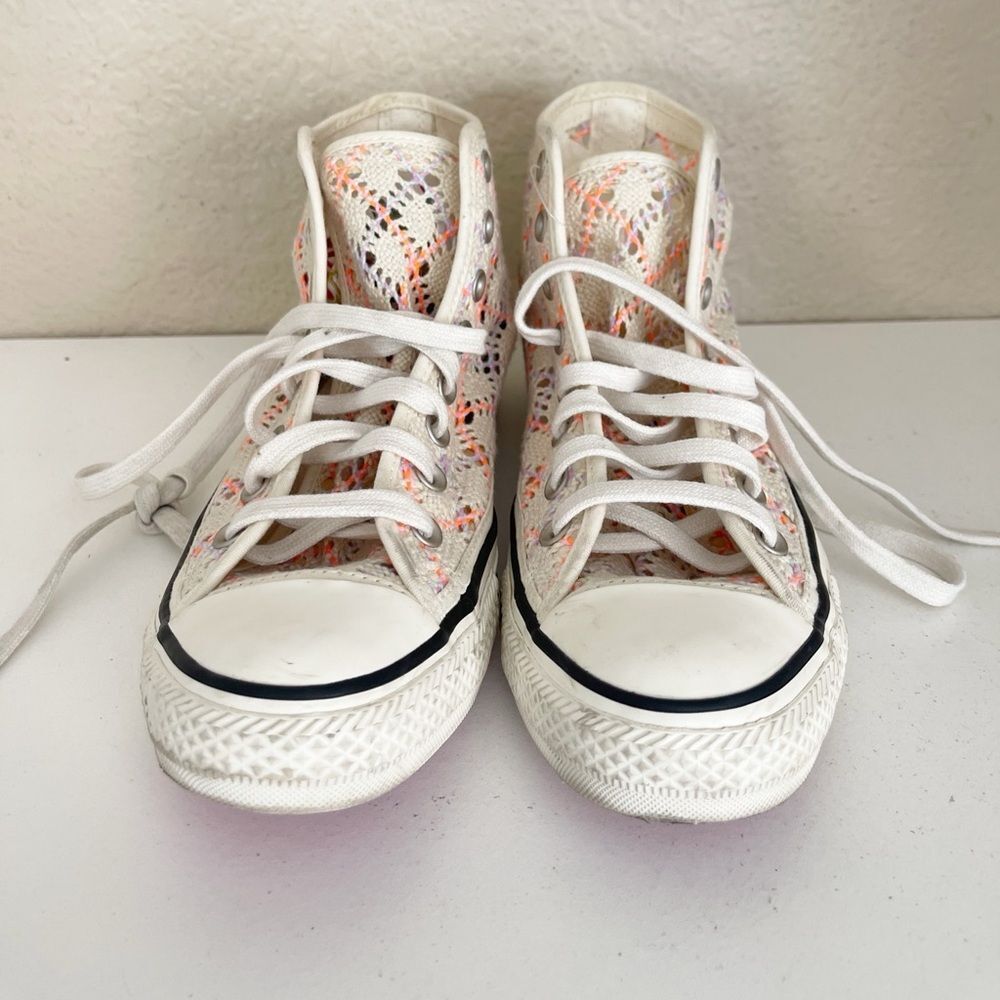 Converse Boho Crochet Hightop Women's Chuck Taylor All Star' cream pink lavender - Picture 6 of 12